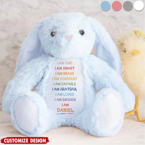 I'm Kind Smart Loved - Personalized Stuffed Bunny