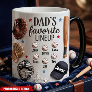 Personalized Baseball Dad Magic Coffee Mug-Gifts For Dad