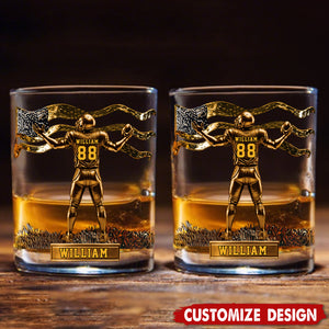 Personalized American Football Whiskey Glass - Gift For American Football Lovers