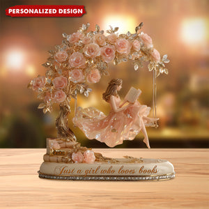 Just A Girl Who Loves Books-Personalized Book Shaped Acrylic Plaque