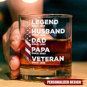 Legend Husband Daddy Since Personalized Whiskey Glass, Father's Day Gift