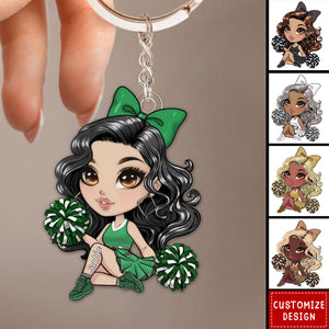 Cheerleader Cartoon Sports Girl-Personalized Keychain