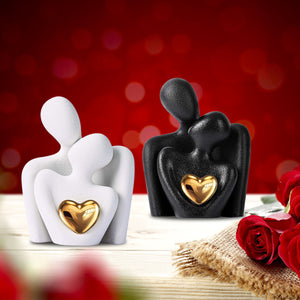 Mini Couple With Heart Statue, Anniversary Gift For Couple
