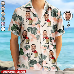 Custom Photo Golf Lovers Funny Art - Personalized Hawaiian Shirt