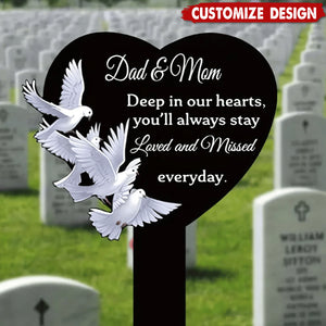A Loving Tribute for Garden or Cemetery - Personalized Acrylic Eternal Heart Memorial Garden Stake