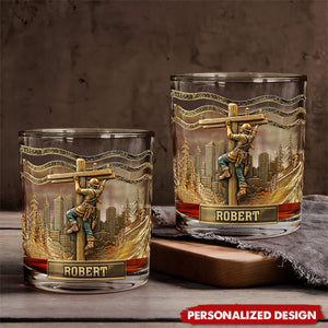 Lineman Legacy Glass-Personalized Lineman Whiskey Glass
