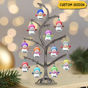 Personalized Christmas Snowman LED Tree Light