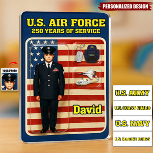 Personalized US Army/Navy/Air Force/Marine Corps/Coast Guard 250th Years Of Service Acrylic Plaque