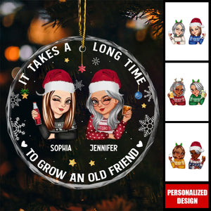 It Takes A Long Time To Grow An Old Friend Christmas - 2024 New Release Personalized Circle Ornament