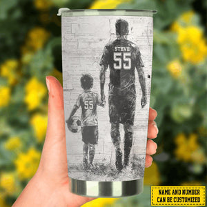 Behind Every Soccer Player-Personalized Soccer Dad Boy/Girl Stainless Steel Tumbler-Father's Day Gift For Soccer Lovers