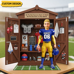 Personal Football Locker - Personalized Acrylic Plaque, Gifts For Football Lovers