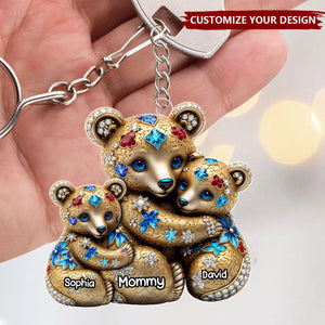 Mommy, My Safe Place - Family Personalized Shaped Acrylic Keychain - Mother's Day, Gift For Mom, Grandma