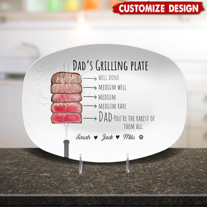 Grilling Plate for Dad Personalized Platter - Father's Day, Gift For Dad, Grandpa