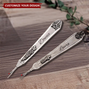 Personalised Vintage Flora Pattern Name Seam Ripper Tools for Sewing Crafting Thread Removing