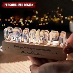 Daddy To Us You Are The World-Personalized Photo LED Night Light-Gift For Grandpa/Dad