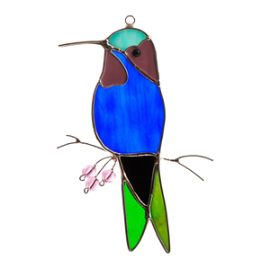Stained Glass Humming Birds Suncatcher - Gift For Bird Lovers