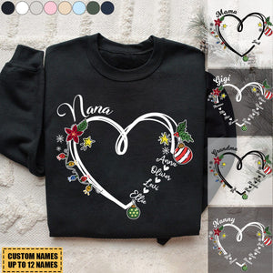 2024 New Release Nana Heart Christmas And Grandkids Sweatshir
