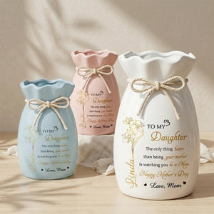 Personalized Flower Vase With Ribbon - Personalized Mother's Day Birthday Gifts For Daughter - You Carry Love So Beautifully