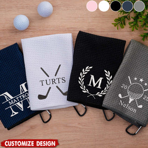Monogrammed Golf Towel-Personalized Golf Towel-Gift for Family Friend
