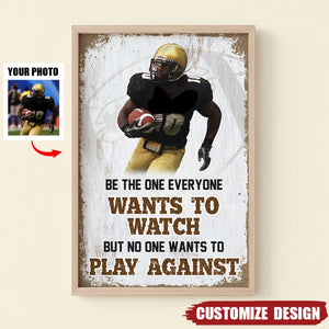 Personalized America Football Player Photo Poster - Gifts For Football Players