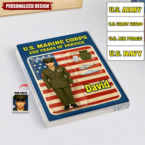 Personalized US Army/Navy/Air Force/Marine Corps/Coast Guard 250th Years Of Service Acrylic Plaque