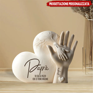 Papà, sei il pezzo che ci tiene uniti - Targa acrilica personalizzata, regalo per la festa del papà