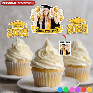 Personalized Face Graduation Cupcake Toppers