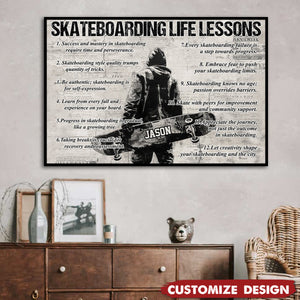 Personalized Skateboarding Life Lessons Poster-Gift For Skateboarding Lovers