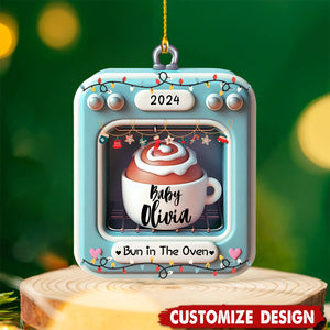 Bun in The Oven-Personalized Pregnancy Christmas Ornament-2024 New Release