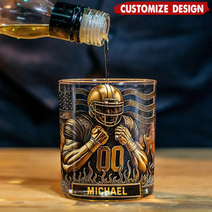 Personalized American Football Whiskey Glass - American Football Lovers Gift