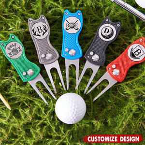Personalized Golf Divot Tool With Ball Marker,Retractable Divot Tool - Birthday,Father's Day Gift For Golfer