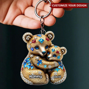 Mommy, My Safe Place - Family Personalized Shaped Acrylic Keychain - Mother's Day, Gift For Mom, Grandma