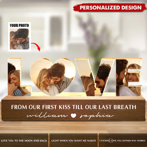 Love You To The Moon And Back-Personalized Photo LED Night Light-Gift For Couple