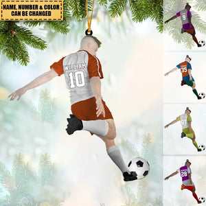 Personalized Name, Number & Appearance - Acrylic Christmas / Car Oranment - Gift for Soccer Lovers