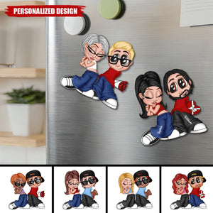 Y2K Style Couple-Personalized Acrylic Fridge Magnet-Heartfelt Gift For Couple