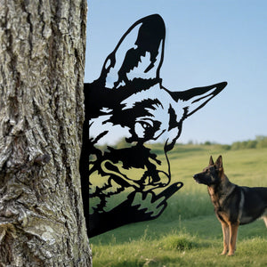 German Shepherd Middle Finger Metal Sign - Versatile Mountable Wall Art
