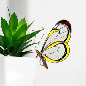 Stained glass planter farmhouse decor - Mother's Day gift for mom grandma