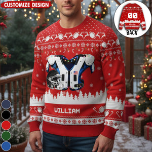 Personalized American Football Ugly Sweatshirt - Gift For American Lovers