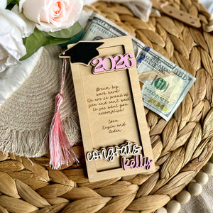 Personalized Graduation Money Holder - Graduation Gift with Tassel