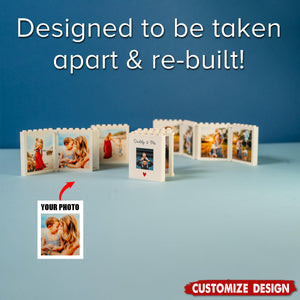Personalised Fold-Out Daddy & Me Brick Photo Block Gift Mini Photo Album Keepsake Gift for Dad