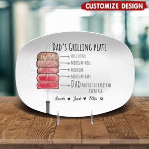 Grilling Plate for Dad Personalized Platter - Father's Day, Gift For Dad, Grandpa