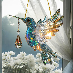 Radiant Crystal Hummingbird Suncatcher Ornament - Gift For Hummingbird Lover