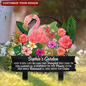 And Into The Garden I Go To Lose My Mind - Personalized Metal Garden Stake