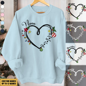 2024 New Release Nana Heart Christmas And Grandkids Sweatshir