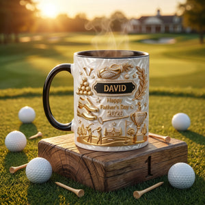 Personalized Golf Ceramic Mug - Father's Day Gift For Dad Grandpa