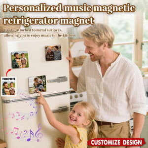 Personalized Photo Music Fridge Magnet - Birthday,Father's Day Gift For Dad,Grandpa