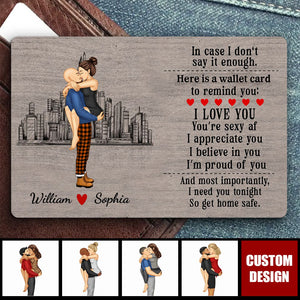 In case I don't say it enough - Personalized Couple Stainless Wallet Insert Card
