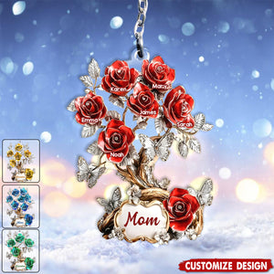 Flowers For Mom Grandma - Personalized Mother Keychain