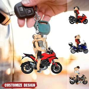 New Release - Personalized Motorcycle Couple Keychain