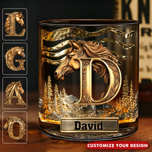 Love Horses - Personalized Horse Whiskey Glass